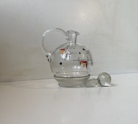 Modernist Hand-Painted Glass Decanter by Jacob E. Bang for Holmegaard, 1950s-LCR-1805426