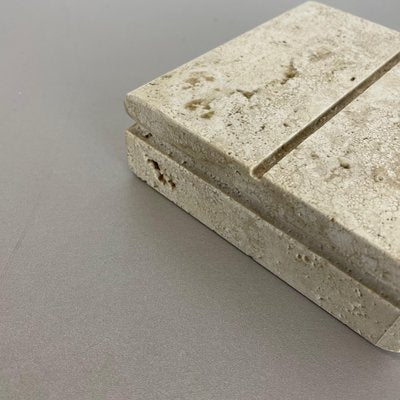 Modernist Italian Travertine Marble Box Vide Poche by Fratelli Mannelli, 1970s-QZ-1169013