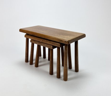 Modernist Oak Nesting Tables, 1960s, Set of 3-RMX-1286926