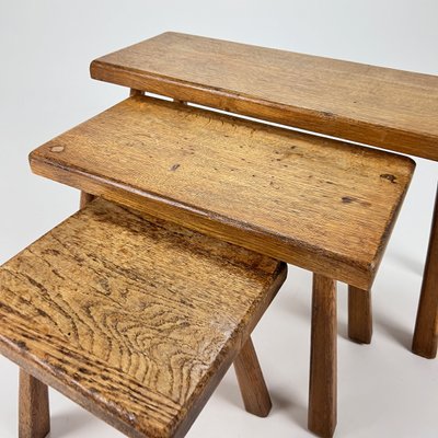 Modernist Oak Nesting Tables, 1960s, Set of 3-RMX-1440664