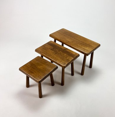 Modernist Oak Nesting Tables, 1960s, Set of 3-RMX-1286926