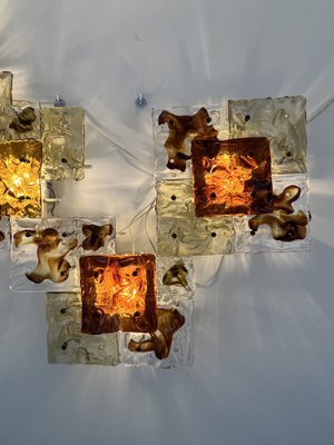 Modernist Patchwork Hand Blown Panel by Toni Zuccheri for Venini, 1970s, Set of 4-OT-1263910