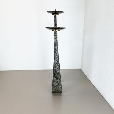 Modernist Sculptural Brutalist Copper Floor Candleholder, Germany, 1970s-QZ-1423570