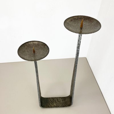 Modernist Sculptural Brutalist Copper Floor Candleholder, Germany, 1970s-QZ-1423570