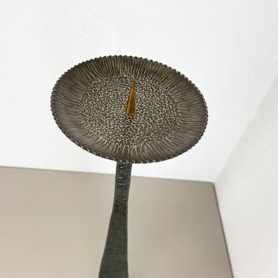 Modernist Sculptural Brutalist Copper Floor Candleholder, Germany, 1970s-QZ-1423570