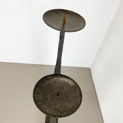 Modernist Sculptural Brutalist Copper Floor Candleholder, Germany, 1970s-QZ-1423570