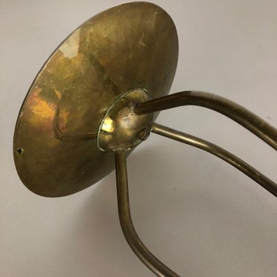 Modernist Sculptural Brutalist Floor Brass Candleholder, Germany, 1950s-QZ-1053085