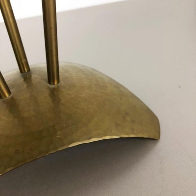 Modernist Sculptural Brutalist Floor Brass Candleholder, Germany, 1950s-QZ-1053085