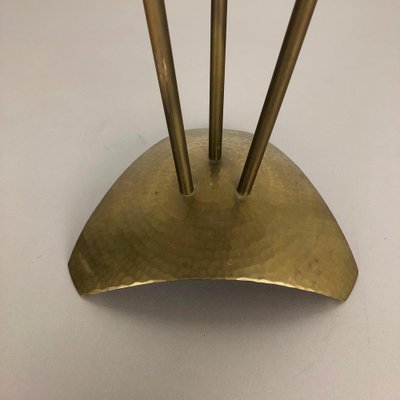 Modernist Sculptural Brutalist Floor Brass Candleholder, Germany, 1950s-QZ-1053085