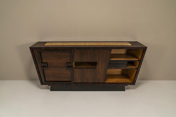 Modernist Sideboard in Studded Rosewood by Andre Sornay, France, 1940s-UQV-1706342