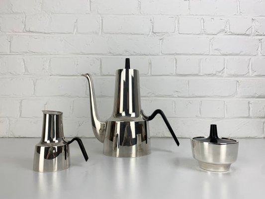 Modernist Silver-Plated Coffee Service by Hans Bunde for Cohr, Denmark, 1950s, Set of 3-ZM-2020453