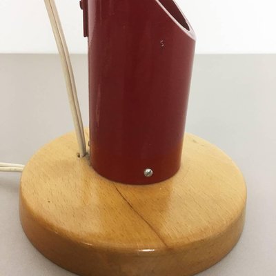 Modernist Swedish Red Metal Desk Light, 1950s-QZ-1052909