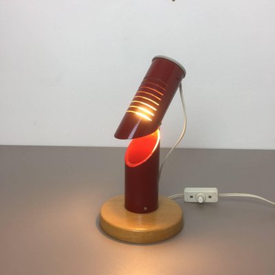 Modernist Swedish Red Metal Desk Light, 1950s-QZ-1052909