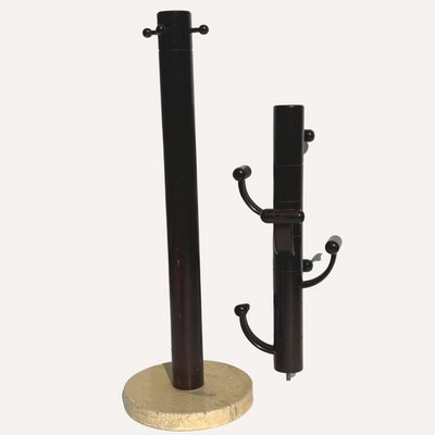 Modernist Travertine and Wood Coat Rack by Ettore Sottsass-BHG-1048823