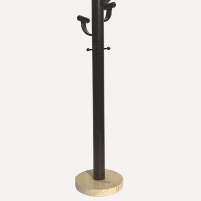 Modernist Travertine and Wood Coat Rack by Ettore Sottsass-BHG-1048823