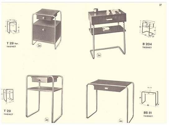 Modernist Tubular Side Table, 1930s-BAR-1100585