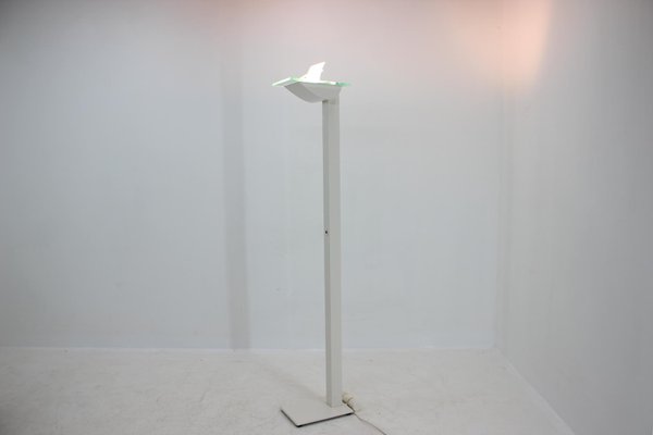 Modernist White Metal Floor Lamp by Hartmut Engel for Zumtobel, 1980s-TZ-687082