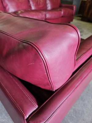 Modular Corner Sofa in Bordeaux Leather from Poltrona Frau, Italy, 1970s, Set of 3-ZUW-1721902