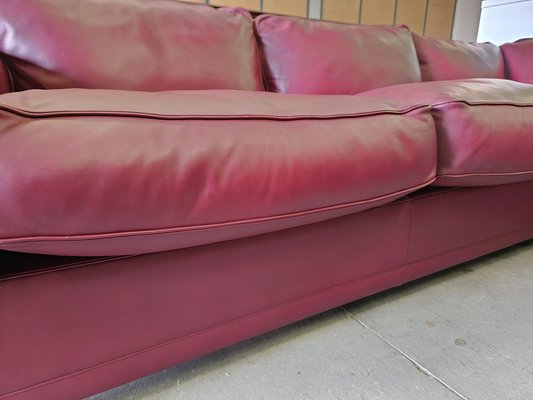 Modular Corner Sofa in Bordeaux Leather from Poltrona Frau, Italy, 1970s, Set of 3-ZUW-1721902