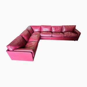 Modular Corner Sofa in Bordeaux Leather from Poltrona Frau, Italy, 1970s, Set of 3-ZUW-1721902