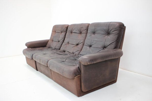 Modular Five Seater Sofa in Leather, 1980s, Set of 5-TZ-1383607