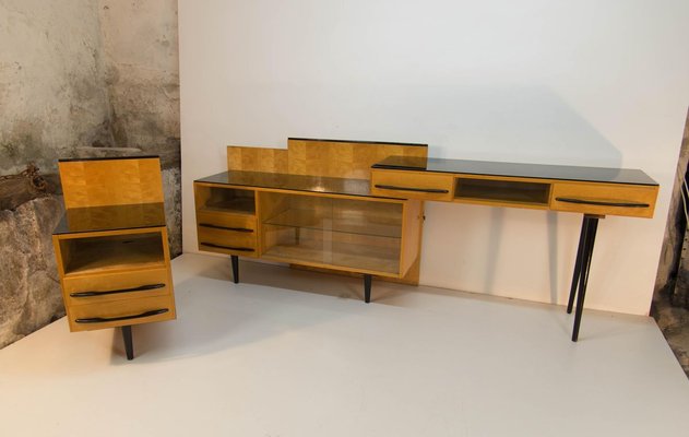 Modular Set of Nightstand and Chest of Drawers by M. Pozar, 1960s, Set of 3-TZ-838901