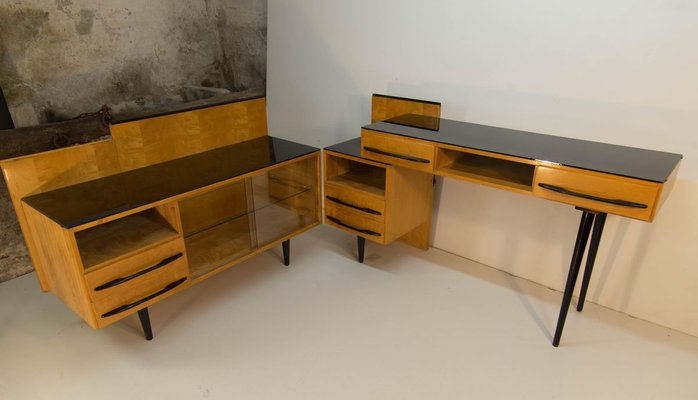 Modular Set of Nightstand and Chest of Drawers by M. Pozar, 1960s, Set of 3-TZ-838901