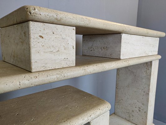 Modular Shelving in Travertine, 1970s-FGA-923474