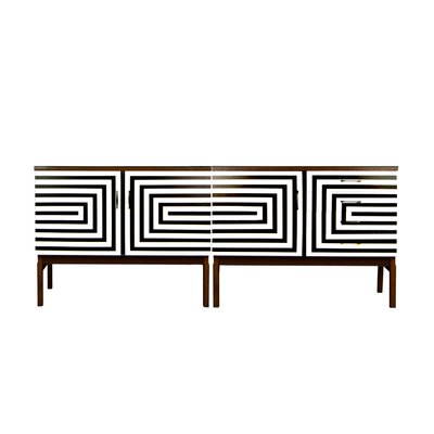 Modular Sideboard with Op Art Motif, 1970s, Set of 2-YQY-2021461