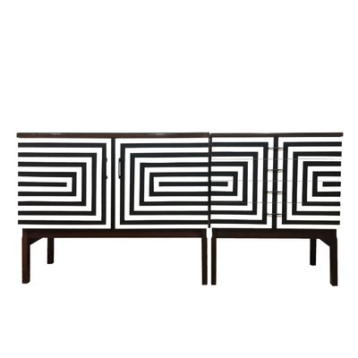 Modular Sideboards with Op Art Motif, 1970s, Set of 2-YQY-2040465