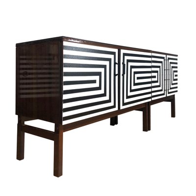 Modular Sideboards with Op Art Motif, 1970s, Set of 2-YQY-2040465