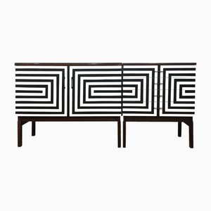 Modular Sideboards with Op Art Motif, 1970s, Set of 2-YQY-2040465