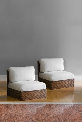 Modular Sofa in Bamboo with Dedar Fabric Cushions, Set of 2-MNF-1752438