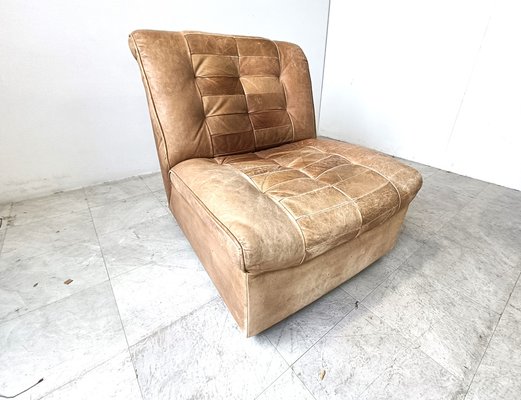 Modular Sofa in Brown Patchwork Leather, 1970s, Set of 5-IRH-1787451