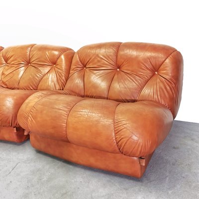 Modular Sofa in Leather, 1970s, Set of 5-PRS-1770938