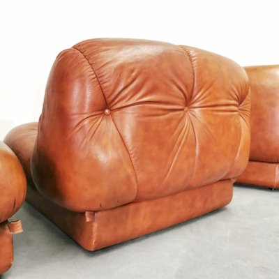 Modular Sofa in Leather, 1970s, Set of 5-PRS-1770938