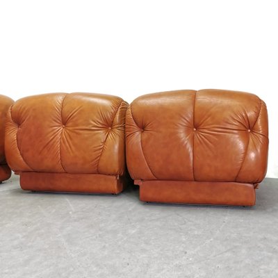 Modular Sofa in Leather, 1970s, Set of 5-PRS-1770938