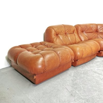 Modular Sofa in Leather, 1970s, Set of 5-PRS-1770938