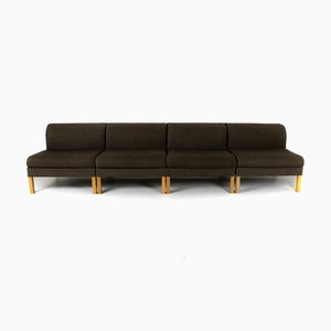 Modular Sofa in Oak and Saga 180 Fabric by Bernt Petersen, Denmark, 1980, Set of 4-UQV-942144