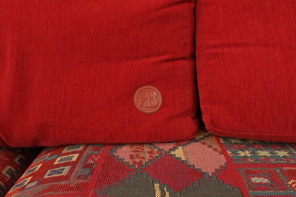 Modular Sofa in Red and Patterned Upholstery from Roche Bobois, 1980s, Set of 6-YSY-1785710