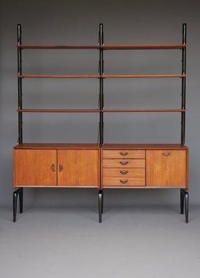 Modular Teak Wall Shelf by Louis Van Teffellen for Wébé, 1950s-ZBW-2034501