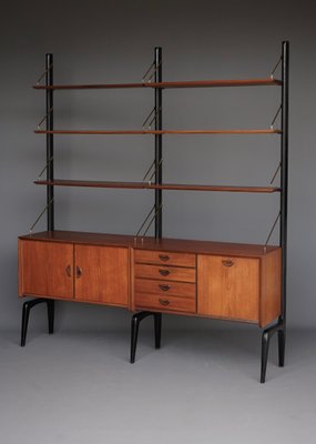 Modular Teak Wall Shelf by Louis Van Teffellen for Wébé, 1950s-ZBW-2034501