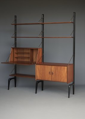 Modular Teak Wall Unit by Louis Van Teffellen for Wébé, 1950s-ZBW-2034498