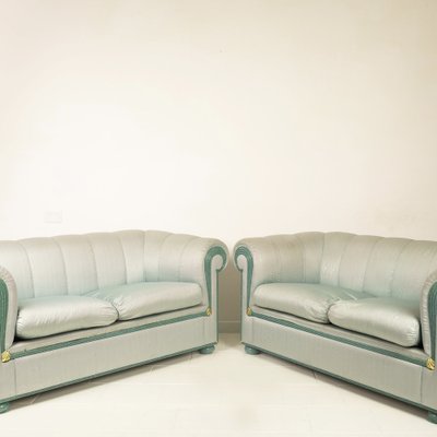 Moiré Silk Sofas from Style Arte, 1980s, Set of 2-BAD-1736828