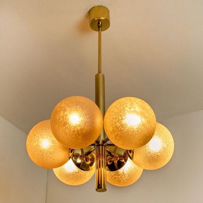 Molecular Chandelier with Six Smoked Hand Blown Glass Globes from Kaiser-VDW-853846