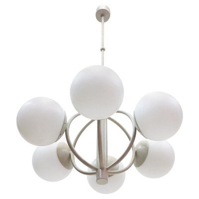 Molecular Satellite Chandelier with 6 White Glass Globes, 1960s, Germany-DEK-932667