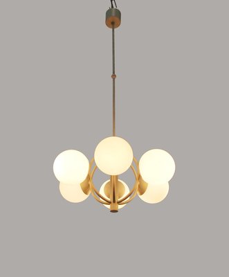 Molecular Satellite Chandelier with 6 White Glass Globes, 1960s, Germany-DEK-932667