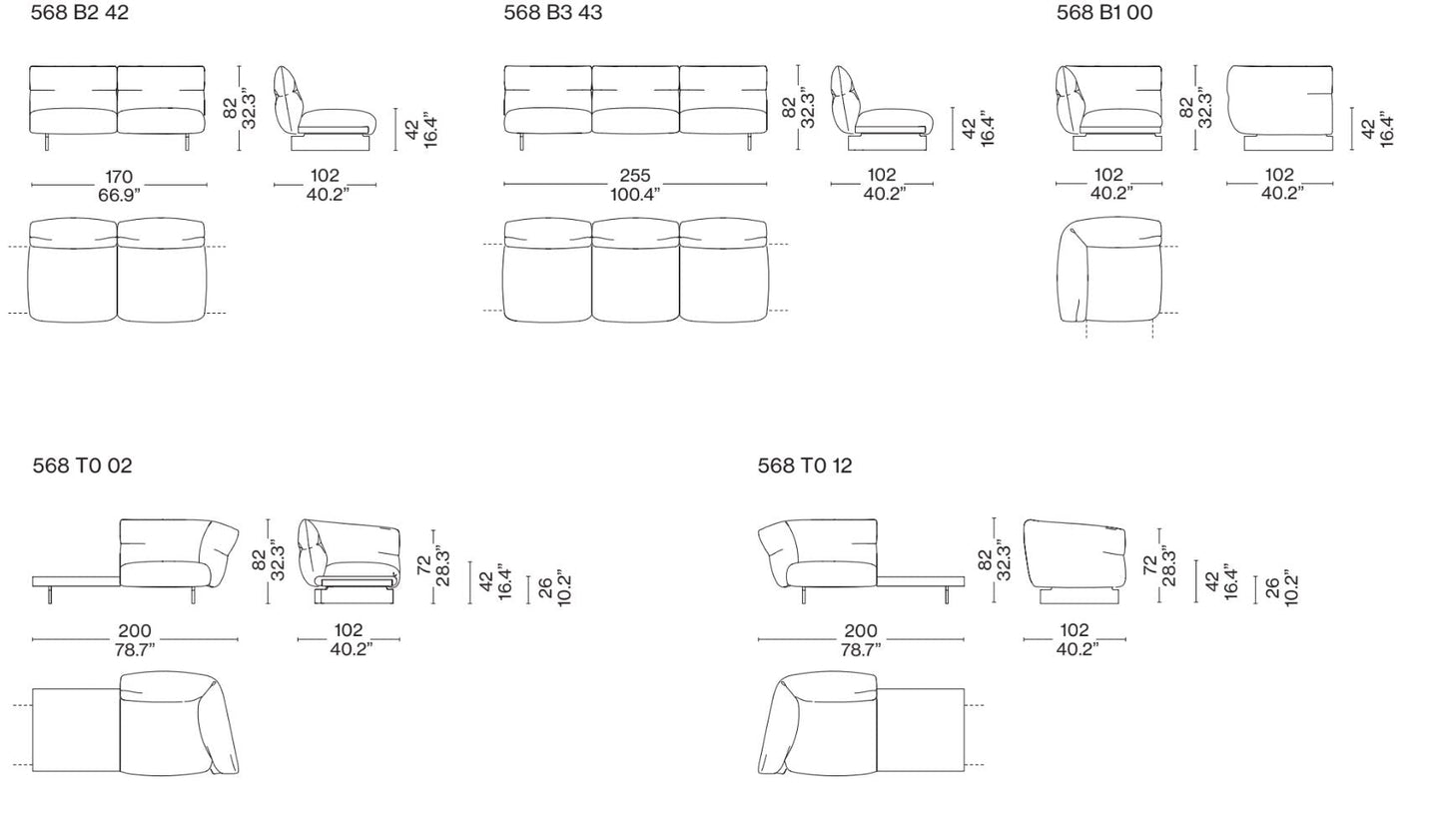 MONCLOUD Modular Sofa (Category - Fabric | E)