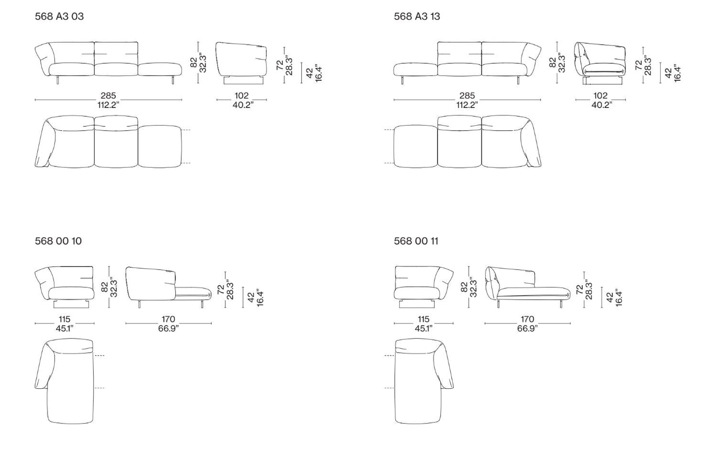 MONCLOUD Modular Sofa (Category - Fabric | E)