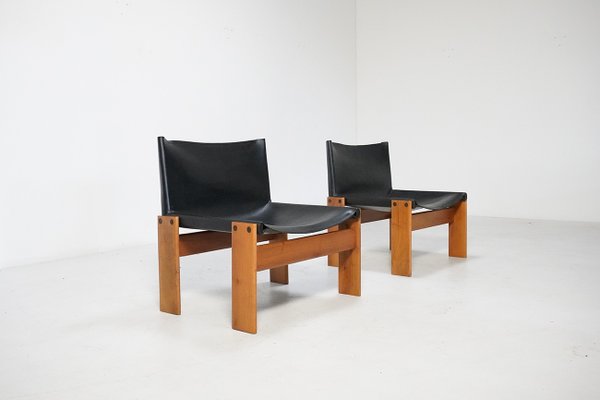 Monk Lounge Chairs by Afra and Tobia Scarpa for Molteni, Italy, 1970s, Set of 2-TEA-1702506